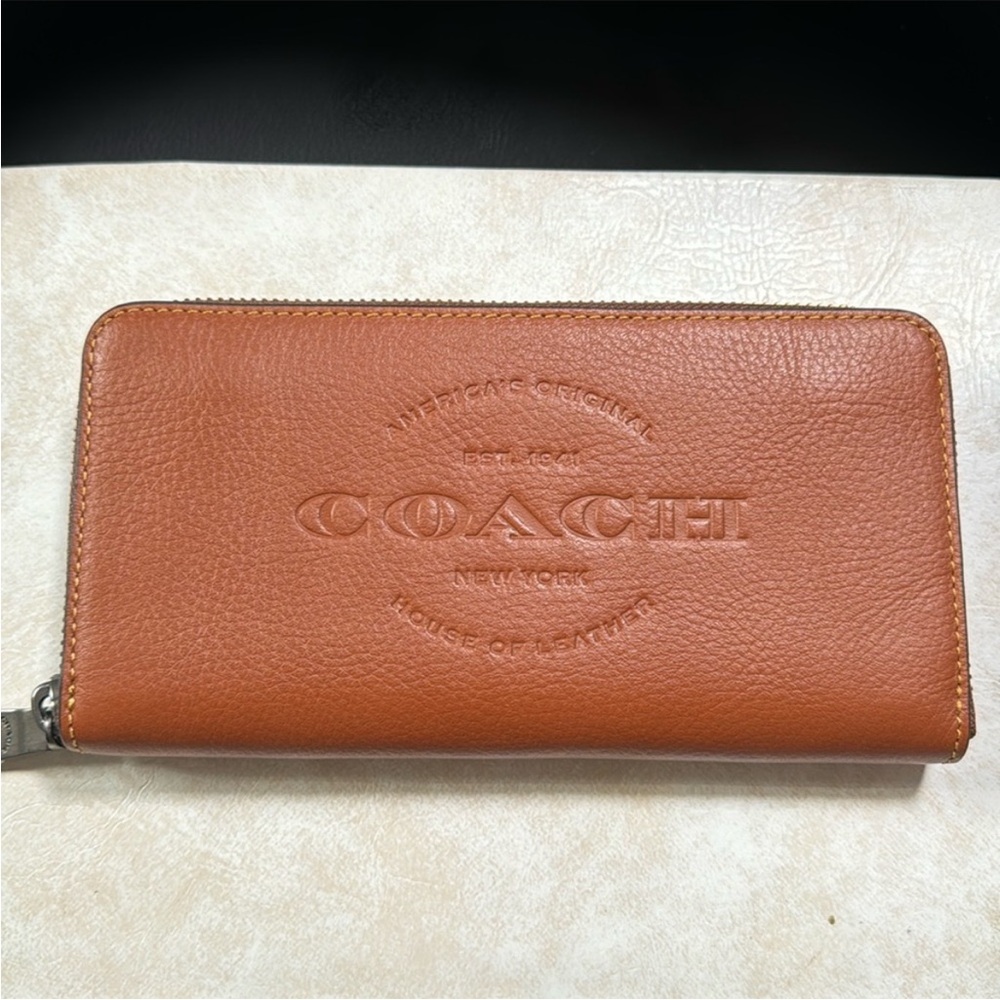 Coach Brown Leather Zip Wallet
